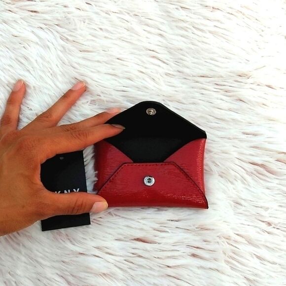 DKNY Patent Leather Sutton Red Gigi Envelope Cardcase - Picture 3 of 5